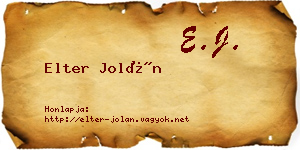 Elter Jolán névjegykártya